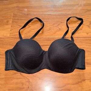 VICTORIAS SECRET Lined Strapless Bra Padding Black 32B